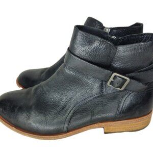 Kork-Ease Viki Buckle Strap Black Leather Ankle Bootie, Women's Size 10
